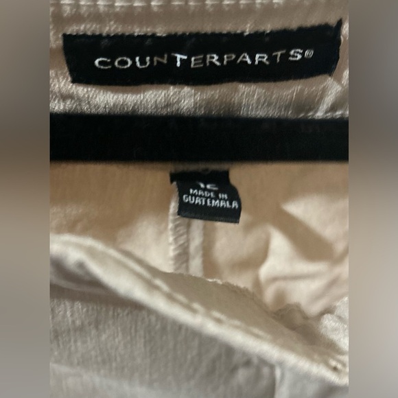 Counterparts Beige Flat Front Cropped Pants with beading on ankles - Picture 4 of 4